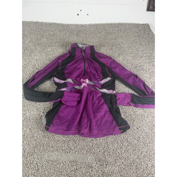Lululemon Tops - Lululemon Womens‎ Purple Black Colorblock 1/4 Zip Pullover Running Top Size 10